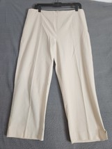 Chicos Cropped Seersucker Ankle Pants Womens Size 2.5 US L Tan Stripe Beach - $16.78