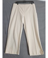 Chicos Cropped Seersucker Ankle Pants Womens Size 2.5 US L Tan Stripe Beach - $16.78