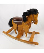 Wooden Rocking Horse Moving Legs Large 23&quot; Tall 33&quot; Long 14&quot; Wide - £95.88 GBP