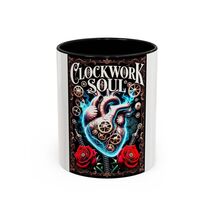 Clockwork Soul Heart Mug Steampunk Mechanical Roses Blue Flame 11oz 15oz - $18.79+