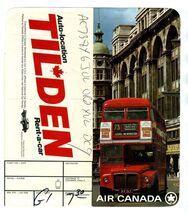 Air Canada Ticket Jacket &amp; Boarding Pass Double Decker Bus 1974 - $24.72