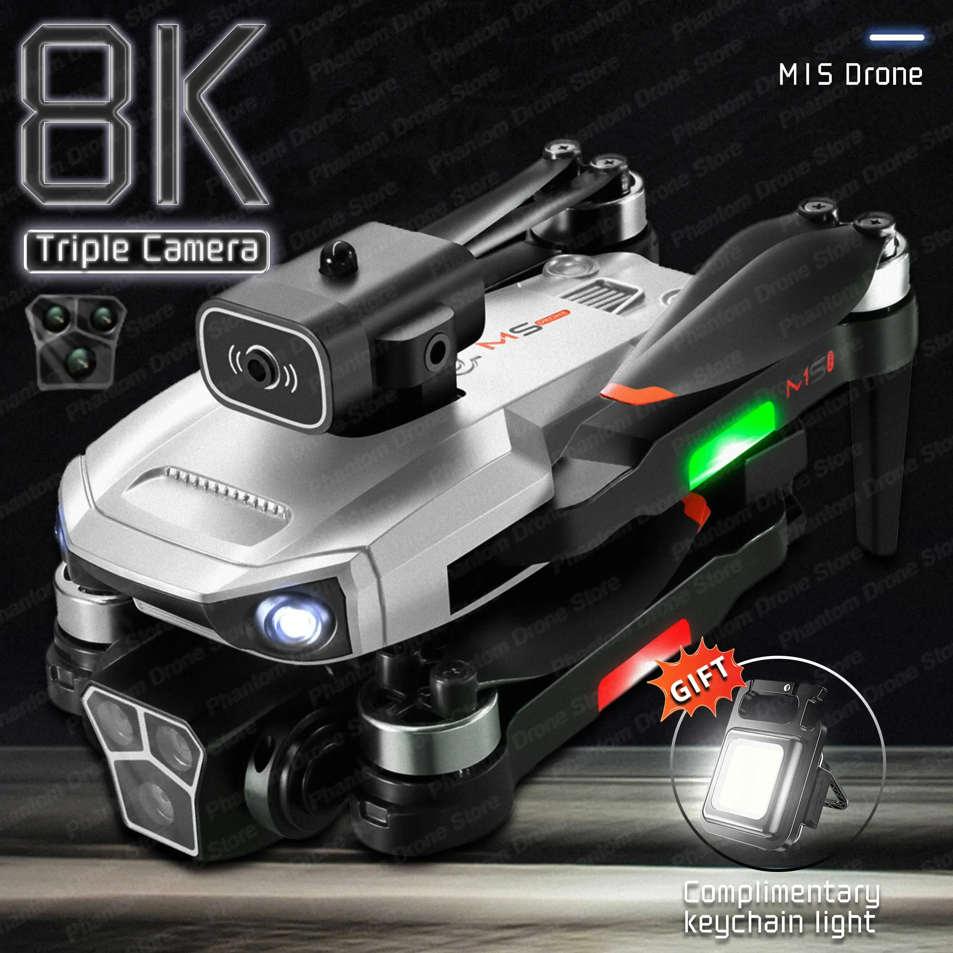 New M1S Drone 8k Profesional Three HD Camera Obstacle Avoidance Aerial - £47.99 GBP+