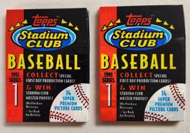 1993 Topps Stadium Club Series 1 Baseball Cards Lot of 2 (Two) Unopened Packs - £10.84 GBP