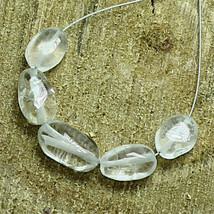 Rock Crystal Quartz Smooth Oval Beads Briolette Natural Loose Gemstone Jewelry - £5.48 GBP