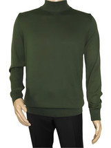 Mens Sweater Knit BRANGO Turkey Mock Neck Cotton Blend 21050 Khaki Green - £39.44 GBP