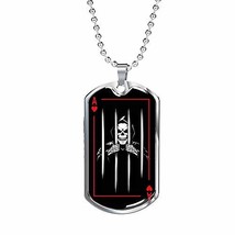 Express Your Love Gifts Casino Poker Ace of Hearts Skull Prison Dog Tag Engraved - £55.65 GBP