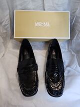 Michael Kors Carlson Loafer Women&#39;s Flat Shoes Black :7 M Leather/Rubber - $38.56