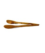 Grill Tonges Spoons Wooden  Serving Tongues Salad Kitchen Food Buffet - £15.72 GBP