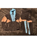 Nike Sportswear Full Zip Hoodie &amp; Jogger Set L Black Blue Peach Colorblo... - $2,351.54 MXN