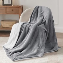 Grey Thick Fuzzy Warm Soft Blankets And Throws For Sofa, 50 X 60 Inches, Bedsure - £25.44 GBP