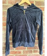 Juicy Couture Y2K Velvet Blue Zip Up Hoodie Size Medium From The House Of - $941.50 MXN