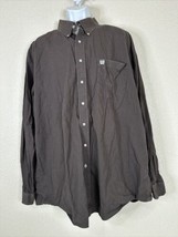 Cinch Brown Square Button Up Cowboy Shirt Long Sleeve Mens XXL 2XL - £10.18 GBP