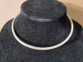 VIntage Cable Style Twisted Wire Silver Tone Choker 5&#39;&#39; Expandable 80/90s - $34.75