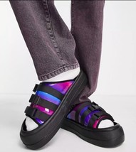 ASOS DESIGN chunky tech sliders in multi colored print Sz 8 - £20.57 GBP