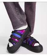 ASOS DESIGN chunky tech sliders in multi colored print Sz 8 - $36.48 CAD