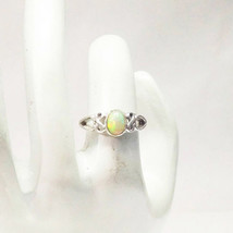 925 Sterling Silver Ethiopian Opal Ring Handmade Gemstone Jewelry Gift For Her - £34.00 GBP