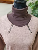 Brown Women&#39;s Cowl Neck Long Sleeve Pullover Casual Knit Sweater Size Medium - £19.18 GBP