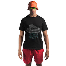 Cloud with Binary Code Crew Neck Short Sleeve T-Shirts Graphic Tees, S-4XL - $14.89