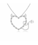 ANGARA Natural Diamond Devil Heart Pendant Necklace in 14K Gold (KI3, 0.08 Ctw) - £289.99 GBP