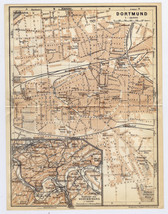 1925 Original Vintage Map Of Dortmund / North RHINELAND-WESTPHALIA Germany - £16.82 GBP