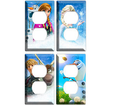 Anna Elsa Kristof Sven Olaf frozen 4 Power outlet cover plates collection childr - £32.14 GBP