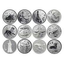 Zodiac Horoscope Collectors Coin Set of 12 (SILVER) - £27.51 GBP