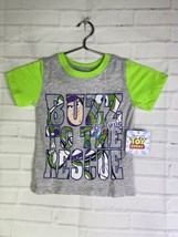 Disney Toy Story Buzz Lightyear Gray Short Sleeve Tee T-Shirt Top Kids B... - £11.87 GBP