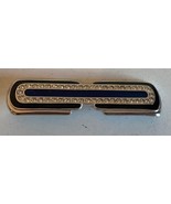 Monet Signed Bar Brooch Pin silver tone blue Rhinestone 2 1/2&quot; - $19.79