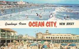 Greetings From Ocean City New Jersey NJ Beach Boardwalk Postcard 1970 M46 - £3.33 GBP