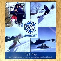 2017-2018 SUICIDE SIX Resort Ski Trail Map South Pomfret Vermont SASKADENA - $14.95