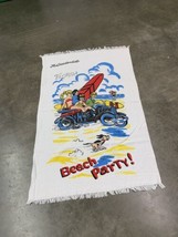 Vintage Ft Lauderdale Florida Beach Party Beach Towel Made in USA Dog, Surf - £25.14 GBP
