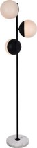 Floor Lamp ECLIPSE Transitional 3-Light Black Milk White Marble Wire Glass - £477.70 GBP