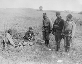 French Moroccan soldiers care for a wounded German 1914 World War I 8x10... - $8.81