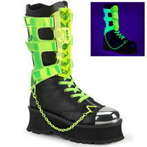 DEMONIA Men&#39;s 2&quot; Platform Lace-Up Mid Calf Vegan Boot Back Shoes GRAVEDI... - $136.95
