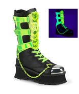 DEMONIA Men&#39;s 2&quot; Platform Lace-Up Mid Calf Vegan Boot Back Shoes GRAVEDI... - £108.21 GBP