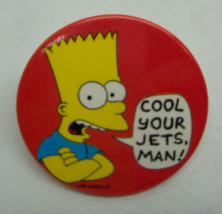 1990 The Simpsons BART Cool Your Jets Man 2&quot; PIN Collectible BUTTON NEW ... - $14.85