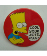 1990 The Simpsons BART Cool Your Jets Man 2&quot; PIN Collectible BUTTON NEW ... - $14.85