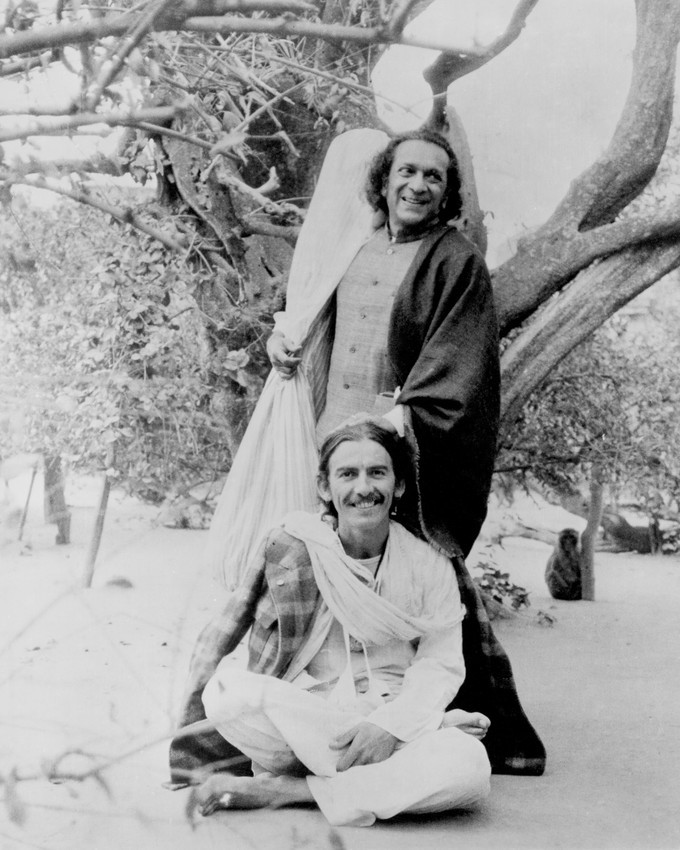 George Harrison Cool 1970's Pose with Indian Legend Ravi Shankar 16x20 Canvas - $69.99