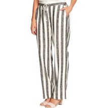 New Vince Camuto Black White Stripes Linen Drawstring Waist Pants Size Xl $99 - £55.68 GBP