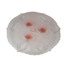 Vintage Lancaster Frosted Pink Jubilee Elegant Glass 13” 3 Toe Footed Cake Plate - £44.95 GBP