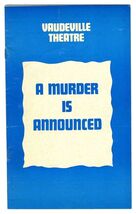 A Murder is Announced Program London 1977 Dinah Sheridan Dulcie Gray - $14.83