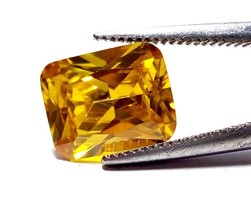 Beautiful Cambodia Neon Zircon Octagon Cut 5 Cts Yellow Color Loose Gemstone f26 - £2.65 GBP