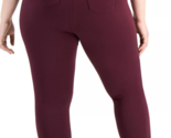 Style &amp; Co Plus Ponte Knit Pants Seam Front Pull on Slim Fit Berry Jam 2... - $24.99