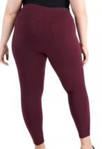 Style &amp; Co Plus Ponte Knit Pants Seam Front Pull on Slim Fit Berry Jam 2X 3X - £19.54 GBP