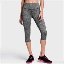 Victorias Secret VSX Leggings Women Large Sport Knockout Capri Gray Pant Cropped - £15.79 GBP