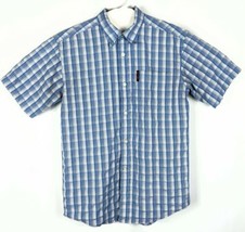 Mens Small Gingham Shirt Tommy Hilfiger Blue Plaid - $30.99