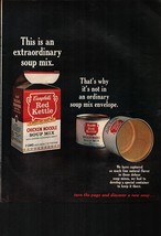 Vintage advertising print CAMPBELL&#39;S  Soup Mix Red Kettle Chicken Noodle... - $25.98