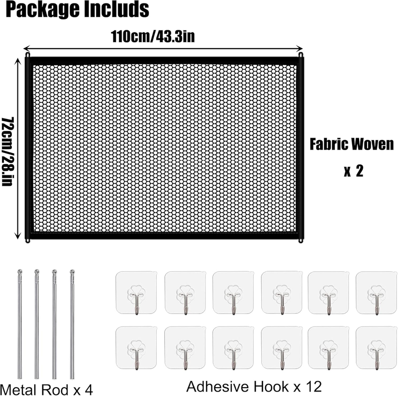 2 Pack Dog Gate, Mesh Baby Gate, 43.3'' X 28.3'' Pet Gate for the House, No Dril Item image 6