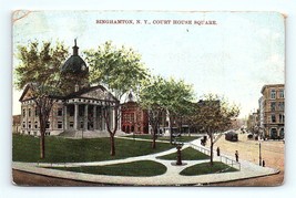 Postcard 1910 New York Broome County Court House Square Binghamton, N.Y. - £6.25 GBP