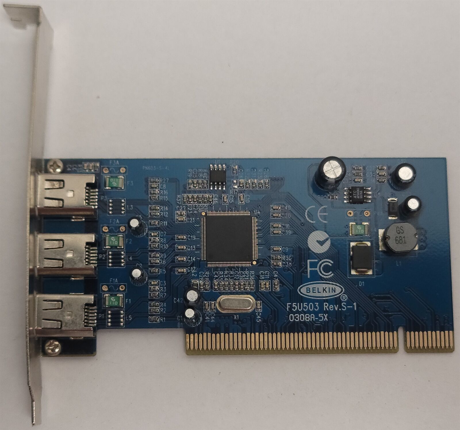 Belkin F5U503 Rev S-1 Firewire PCI Expansion Card , 3-Port, 0308A-5X - $9.77